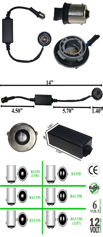 LED Load Equalizer BAU15S Inline 6 Ohm product 14544