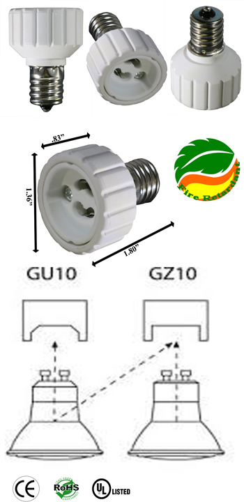 E17 male to GU10-GZ10 female Converter Adapter