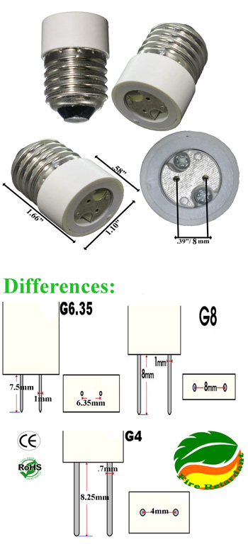 E27 male to G8 female converter product 24115