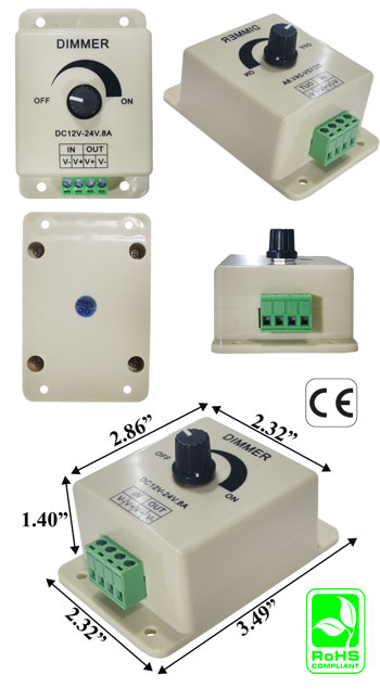 Dimmer Low Voltage One Channel 8A 12VDC 96W product 29463