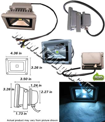 LED Light 10 Watt Floodlight 90-265VAC product 35644