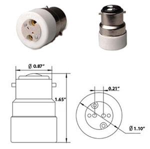 B22 male to MR16 female Adapter/Converter product 41158