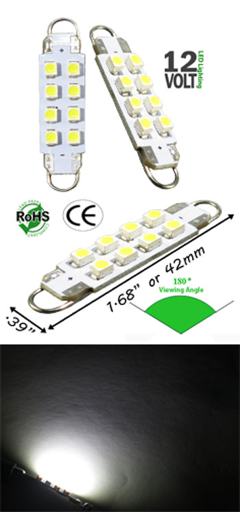 42mm 8 1210 SMD LED Lighting with Hook 12 Volt DC Dimmable product 48758