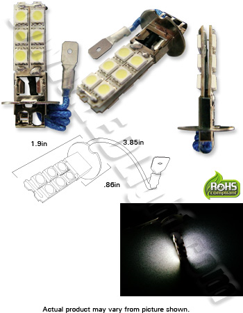 H3 12 5050 (3 Chip) 12 Volt DC LED Fog Light product 54336