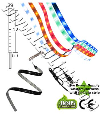 Flexible LED Light Strip 12 Volt DC 12