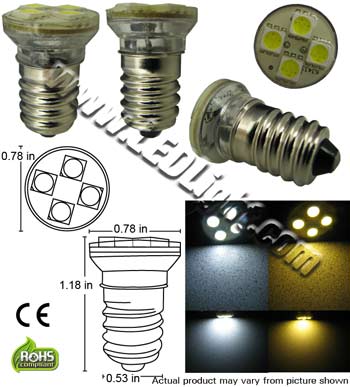 E14 4 5050 S.M.D. LED Light Bulb 12V AC/DC NCNRNW product 75845