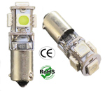 Miniature Bulb BAX9S Base 5 5050 1.5W LED 12V DC T3 1/4