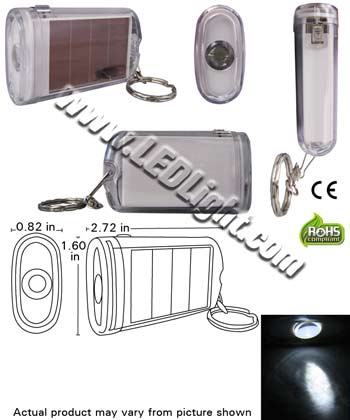 Solar Key Chain L.E.D. Flashlight