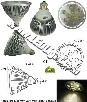 Par38 10.2 Watt LED Bulb 85-265 VAC E26 30 Degree