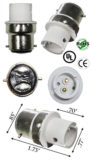 B22 male to BA15D female Adapter Socket product 87948