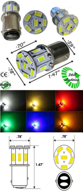 1154 Bulb LED BAY15D Base 8 Volt 2.6 Watt product 62485