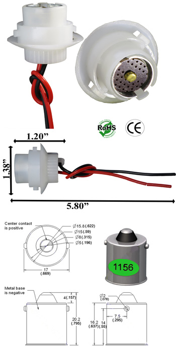 BA15S Socket with Wires product 12347