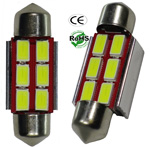 Festoon 3 Watt 6 LED 5730 SMD 12 VDC 1-1/2-Inches 36mm