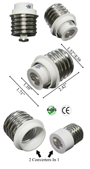 E39 male To G4, MR11, MR16 GX4.0 GU5.3 GX5.3 GY6.5 female Converter