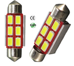 Festoon 39mm 3 Watt 6 x 5730 SMD 12V AC/DC 1 1/2 inch