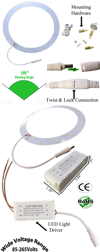 LED Round Ceiling 15 Watt 85-265 VAC