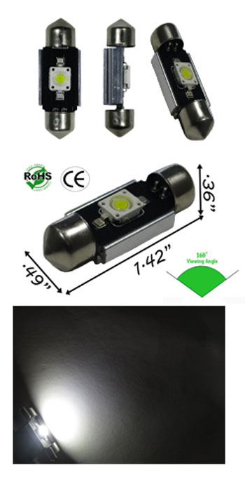 Festoon Canbus 7060 LED 36mm 1 1-2 Inches 12 Volt Non Polarity product 15444