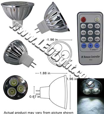 MR16 3 Watt LED Light Remote Controlled