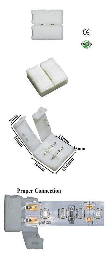 Connector 12 mm female 2 Conductor Solder Less