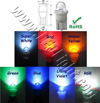 T-3 1/4 12V Wedge-Based LED UV