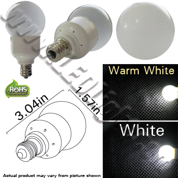 Globe LED Lamp E12 Base 120 VAC
