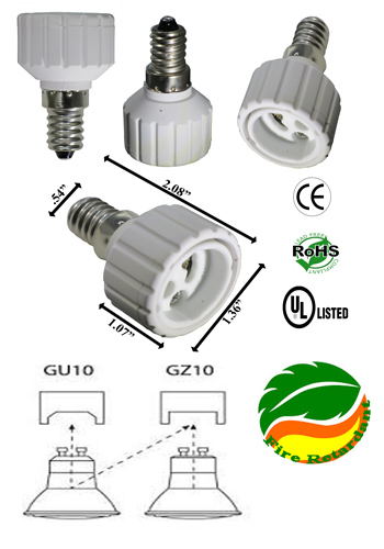 E14 male to GZ10 female Converter Adapter