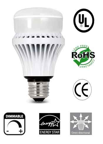 A19 12 Watt Dimmable 120V E27 Omnidirectional UL 