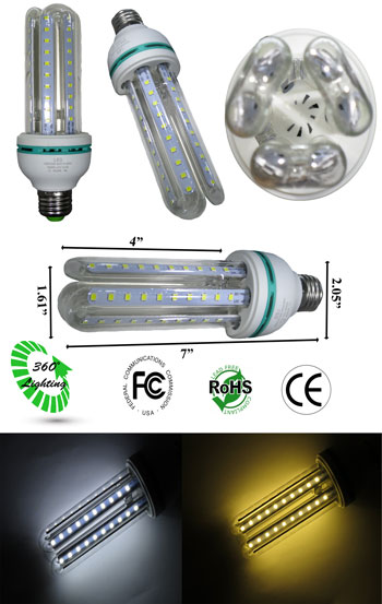 Bulb LED 12 Watt CFL Style 100 to 240 Volt AC