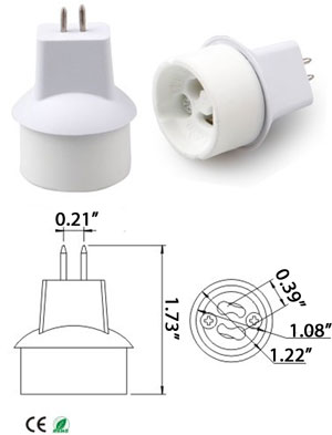 MR16 GX5.3 GU5.3 male to GU10 female Converter Adapter