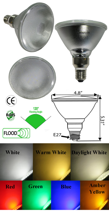 Par38 7 Watt LED 120 VAC Diffused Lens 30 Degree E26