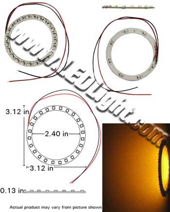 LED Angel Eye 80mm 24 SMD LED Light 12VDC