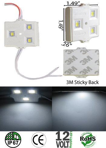 Module Injected 5630 SMD 3 LED 12VDC 0.72 Watt IP67 Water Proof NCNR