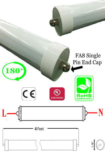 T8 T12 4 Foot 18 Watt Ballast Compatible DLC 100-277VAC Single Pin