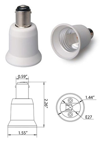 BA15D male to E26-E27 female Converter Adapter product 24587