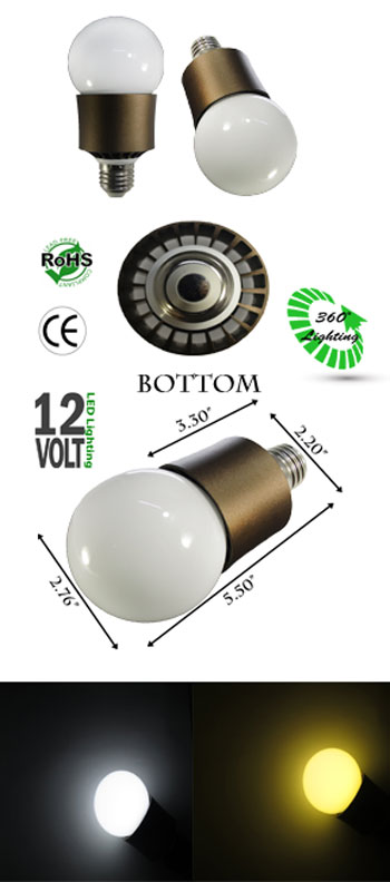 LED Bulb 9 Watt 12 Volt AC/DC E27 NCNRNW