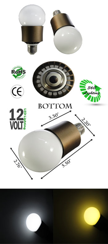 Stolt Opmuntring yderligere LED Bulb 9 Watt 12 Volt AC/DC E27 NCNRNW - Low Voltage - LEDLight