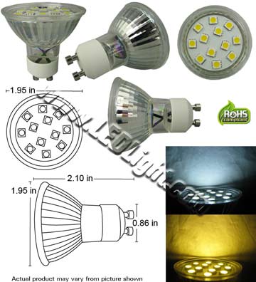 GU10 12 SMD LED Light 120 VAC