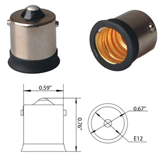 BA15S male to E12 female Converter Adapter