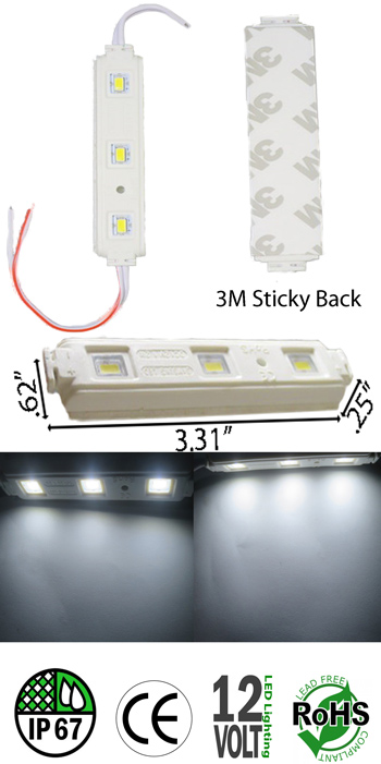 badning efterligne vision Module 3 LED 5630 SMD 12VDC 1.2 Watt IP67 - Low Voltage - LEDLight