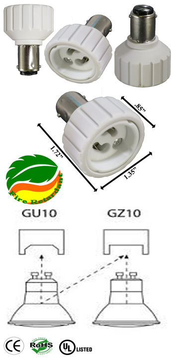 BA15D male to GZ10 female Converter Adapter