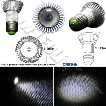 PAR16 One 3 Watt LED Light 85-265 VAC