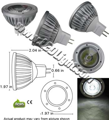 MR16 One by 3 Watt LED Light Bulb