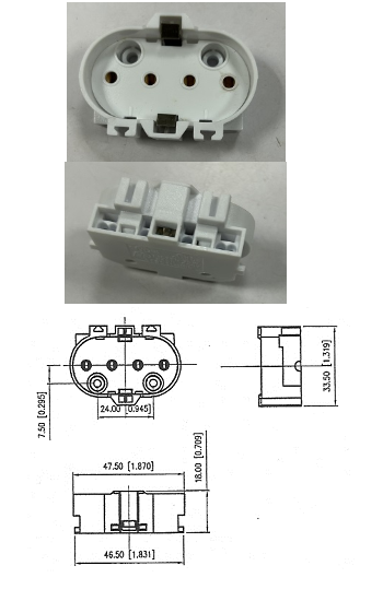 2G11 Female Surface Mount Socket with Push to Connect Wire Holes product 78935