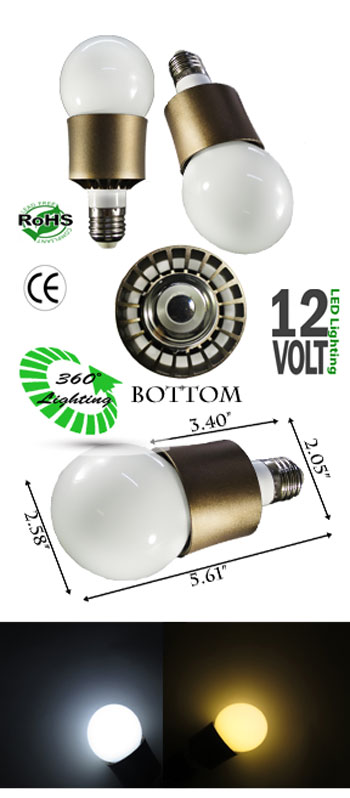 LED Bulb 12 Watt 12 Volt E27 NCNRNW - Low LEDLight