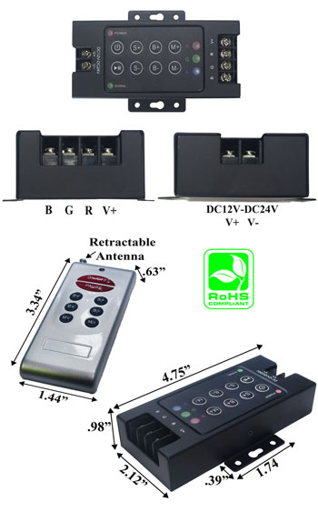 Controller 12 Volt 360 Watt 10 Amp 3 Channel Common Anode