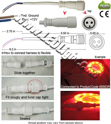 Waterproof Harness For LED Water Proof Flexible Strips