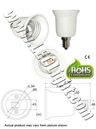 image of a e12 male to e26 female converter product 32546