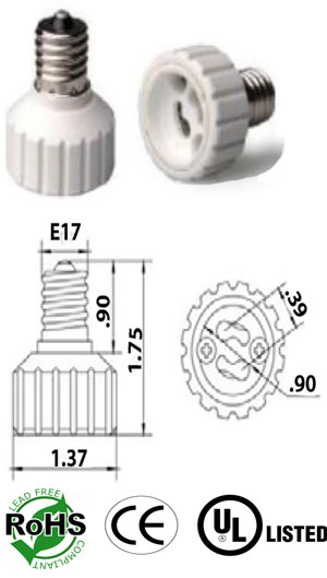 E17 Screw male to GU10 female Adapter