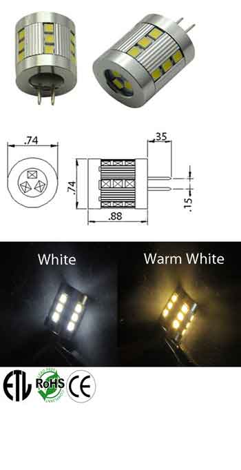 G4 GY6.35 3.1 Watt DC10-30V AC10-18V Dimmable G4