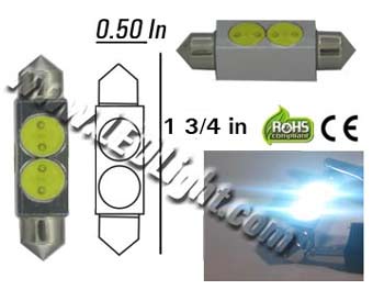 Festoon Two 1 Watt LED Light Bulb 1 and 3/4 Inches or 41 millimeter 34235